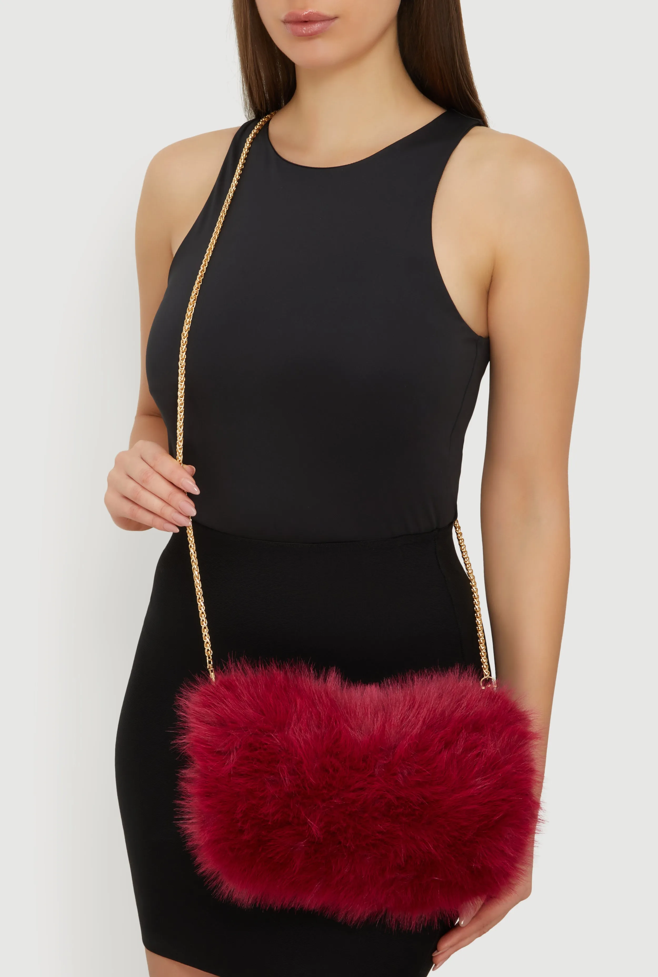 Faux Fur Hand Muff Convertible Clutch Bag sold by Rainbow product image thumbnail 2