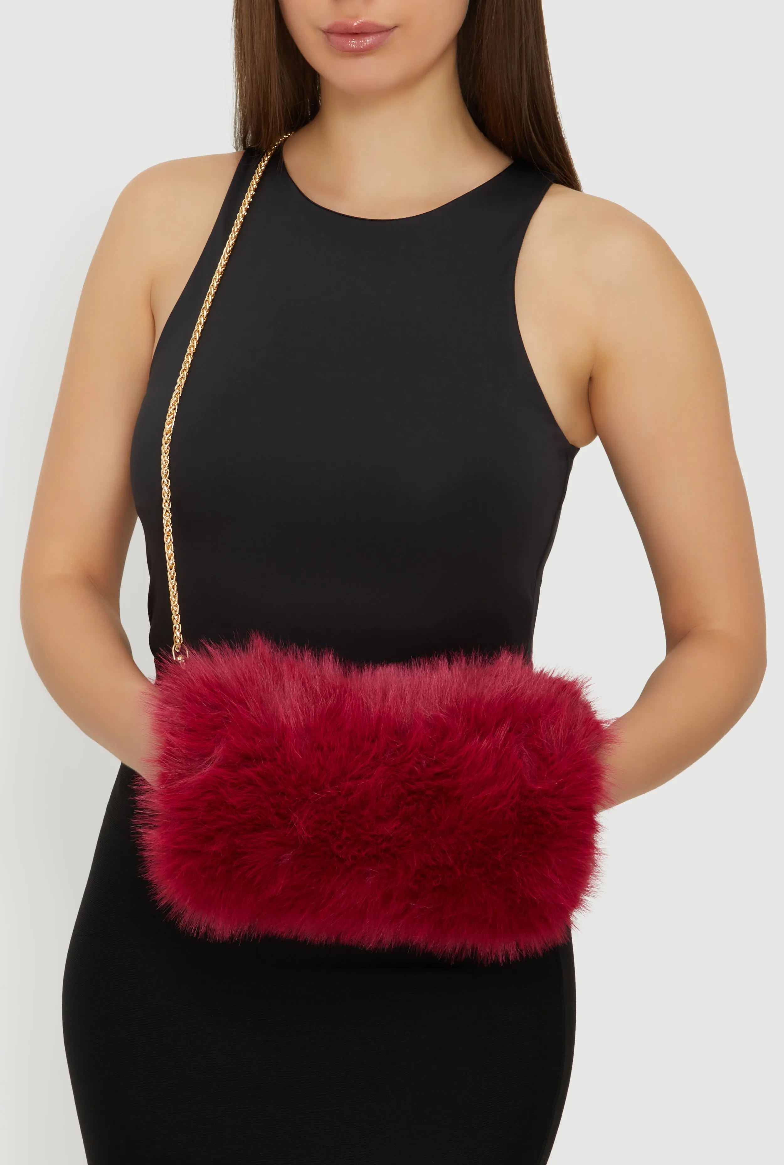 Faux Fur Hand Muff Convertible Clutch Bag sold by Rainbow product image thumbnail 3