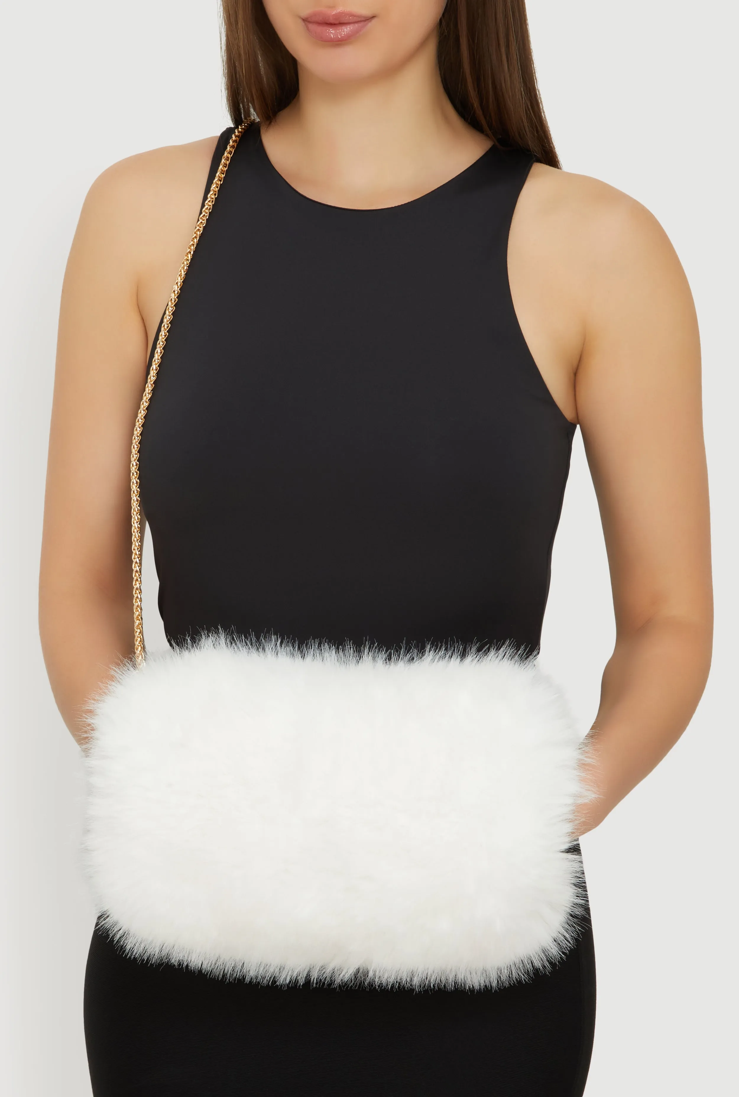 Faux Fur Hand Muff Convertible Clutch Bag sold by Rainbow product image thumbnail 3