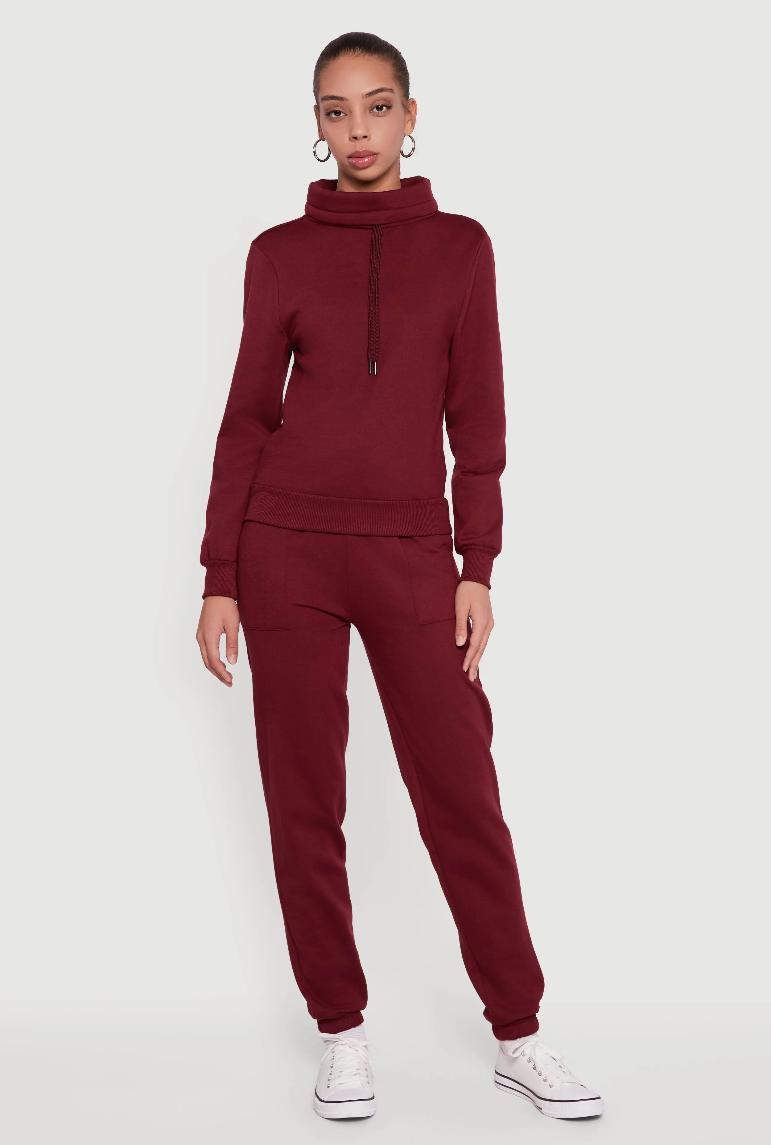 Drawstring Funnel Neck Pullover Sweatshirt sold by Rainbow product image thumbnail 2