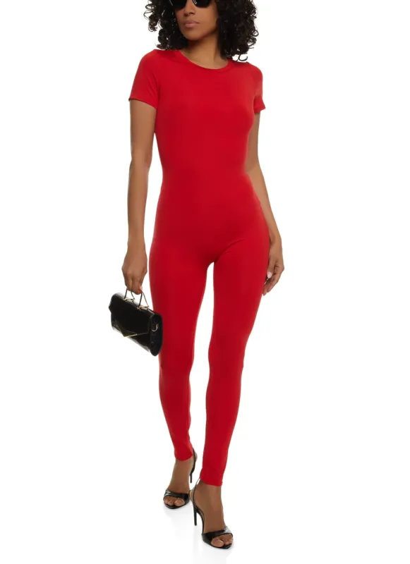 Short Sleeve Crew Neck Jumpsuit sold by Rainbow