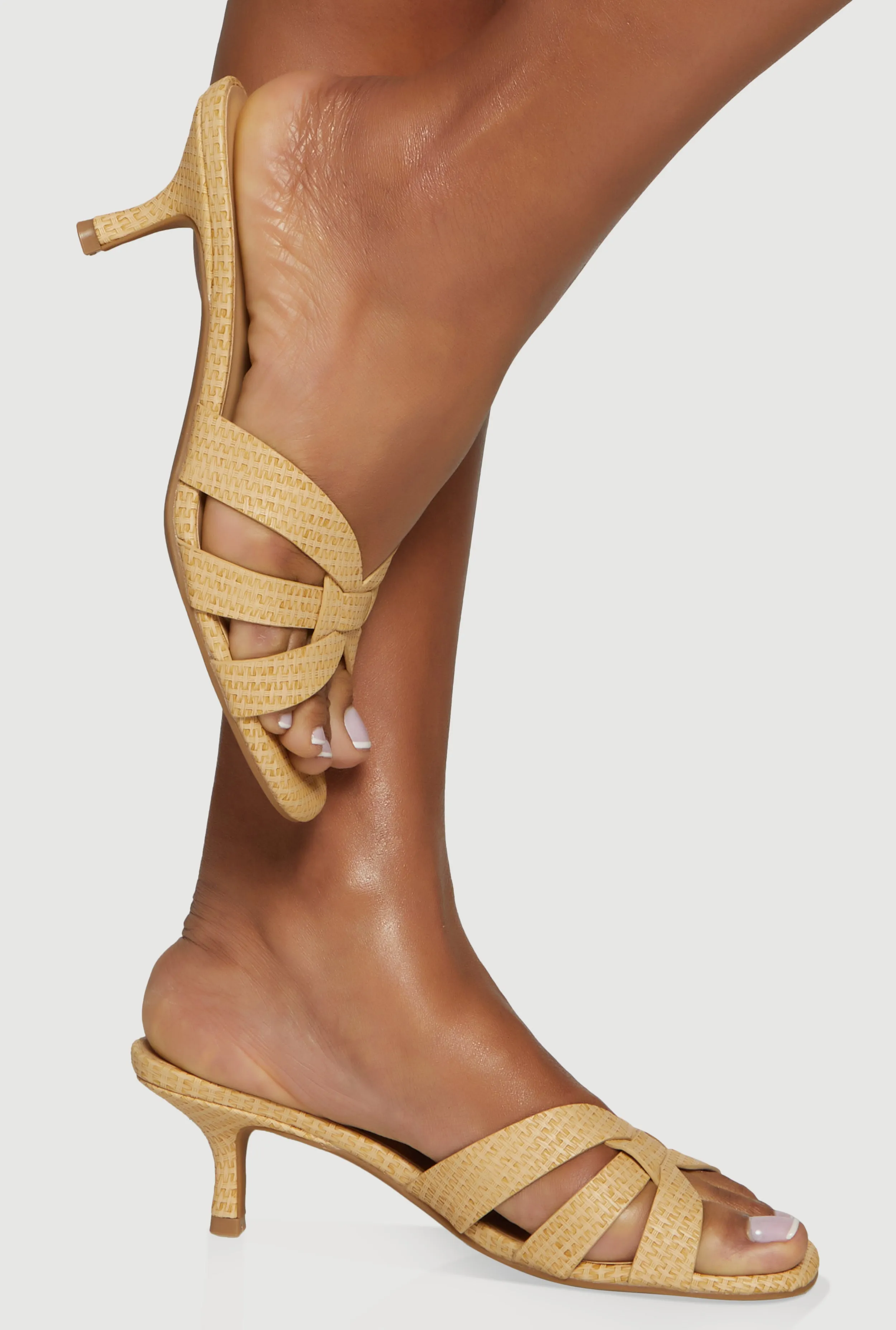 Woven Band Open Toe Mid Heel Sandals sold by Rainbow product image thumbnail 4