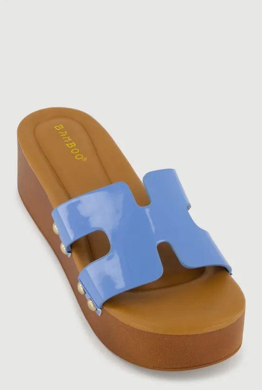 H Band Metallic Detail Platform Sandals sold by Rainbow