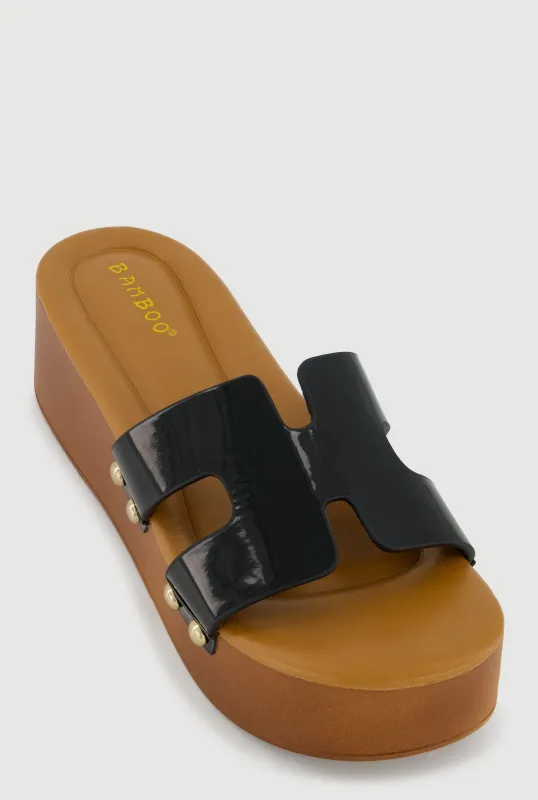 H Band Metallic Detail Platform Sandals sold by Rainbow