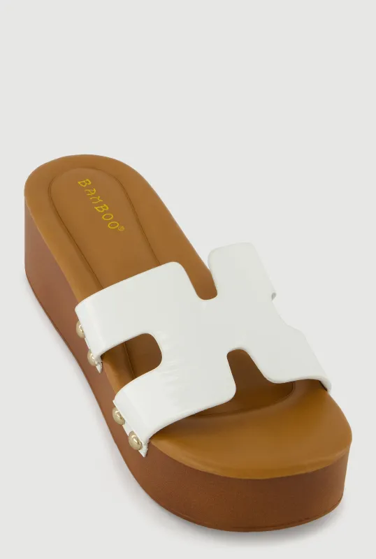 H Band Metallic Detail Platform Sandals sold by Rainbow