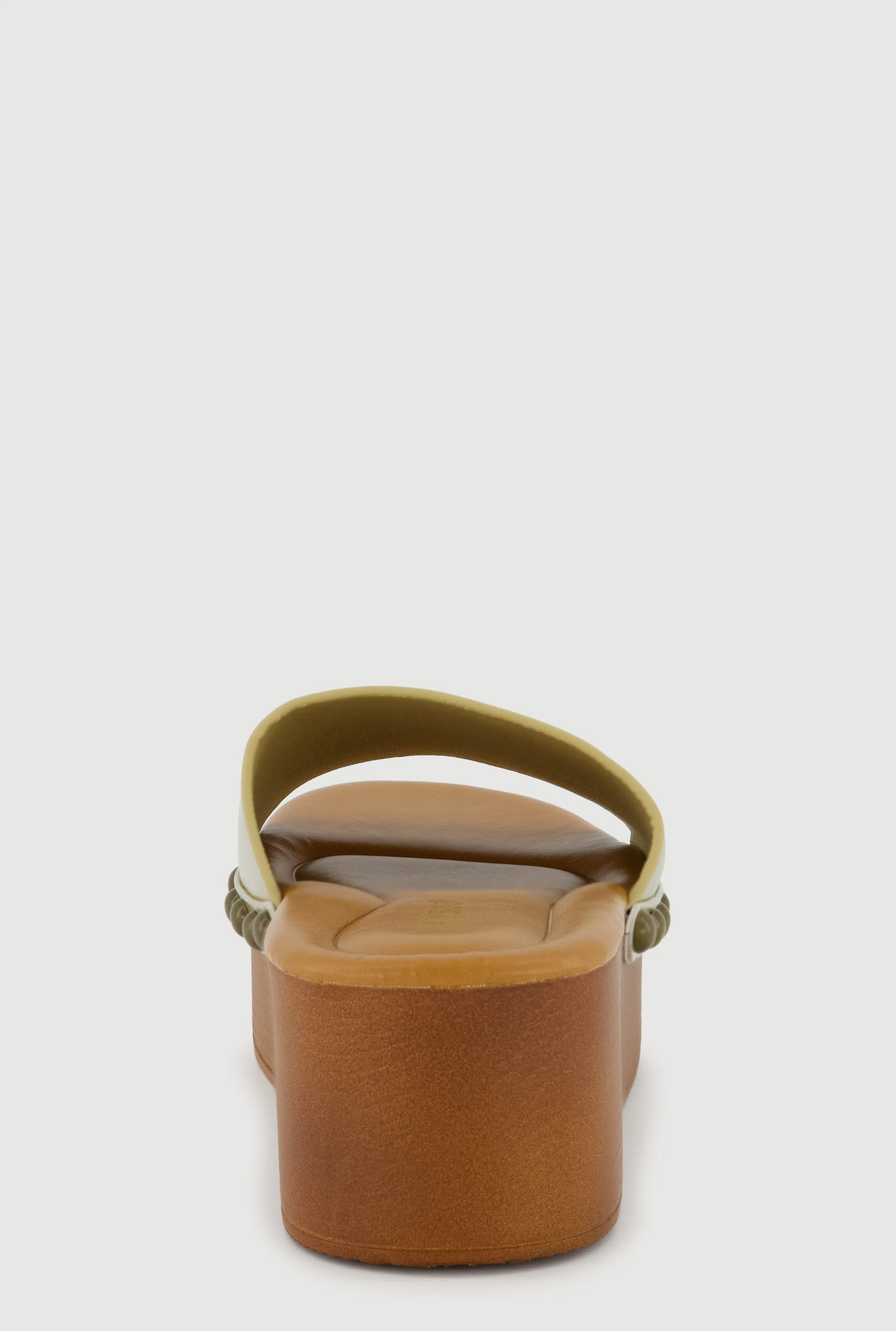 Metallic Studded Trim Open Toe Platform Sandals sold by Rainbow product image thumbnail 3