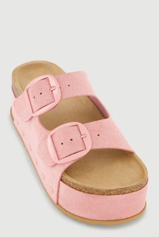 Double Band Platform Footbed Sandals sold by Rainbow