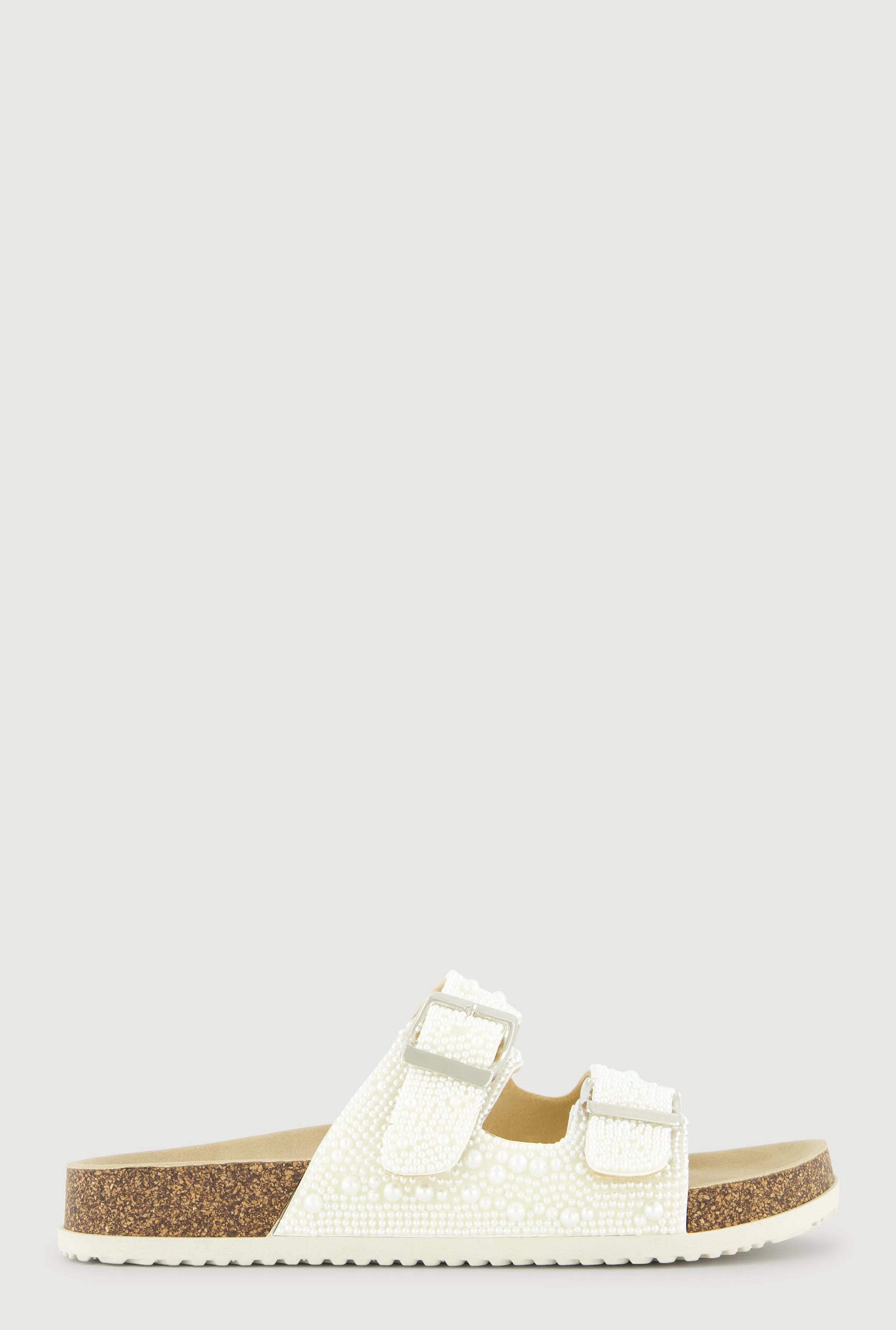 Faux Pearl Double Band Footbed Sandals sold by Rainbow product image thumbnail 2