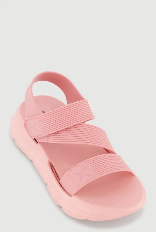 Open Toe Platform Sandals with Velcro Strap sold by Rainbow