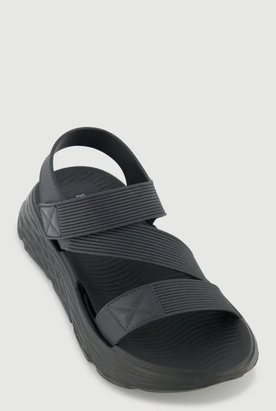 Open Toe Platform Sandals with Velcro Strap sold by Rainbow