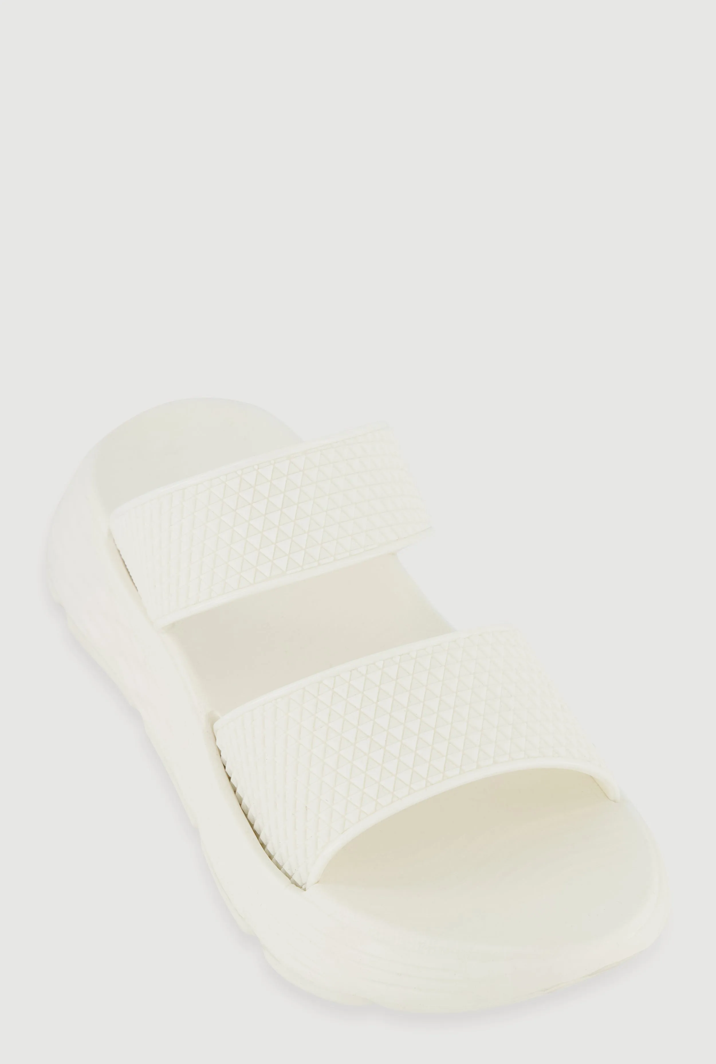 Textured Double Band Platform Sandals sold by Rainbow