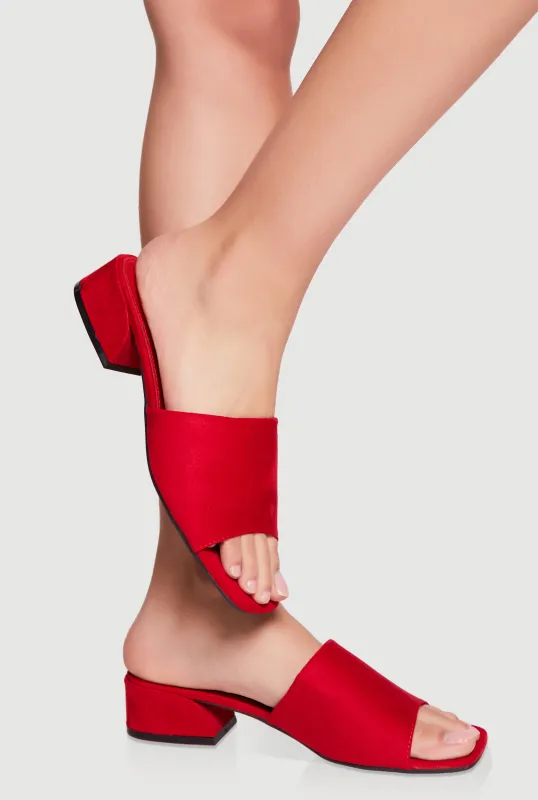 Open Toe Low Block Heel Slide Sandals sold by Rainbow