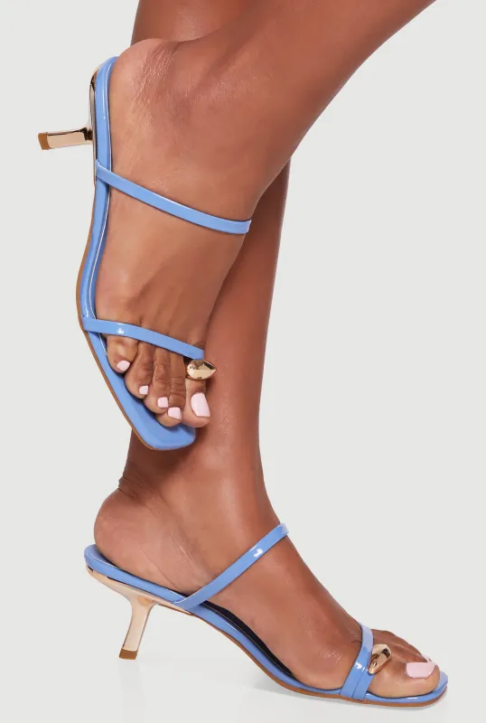 Metallic Toe Loop Mid Heel Sandals sold by Rainbow