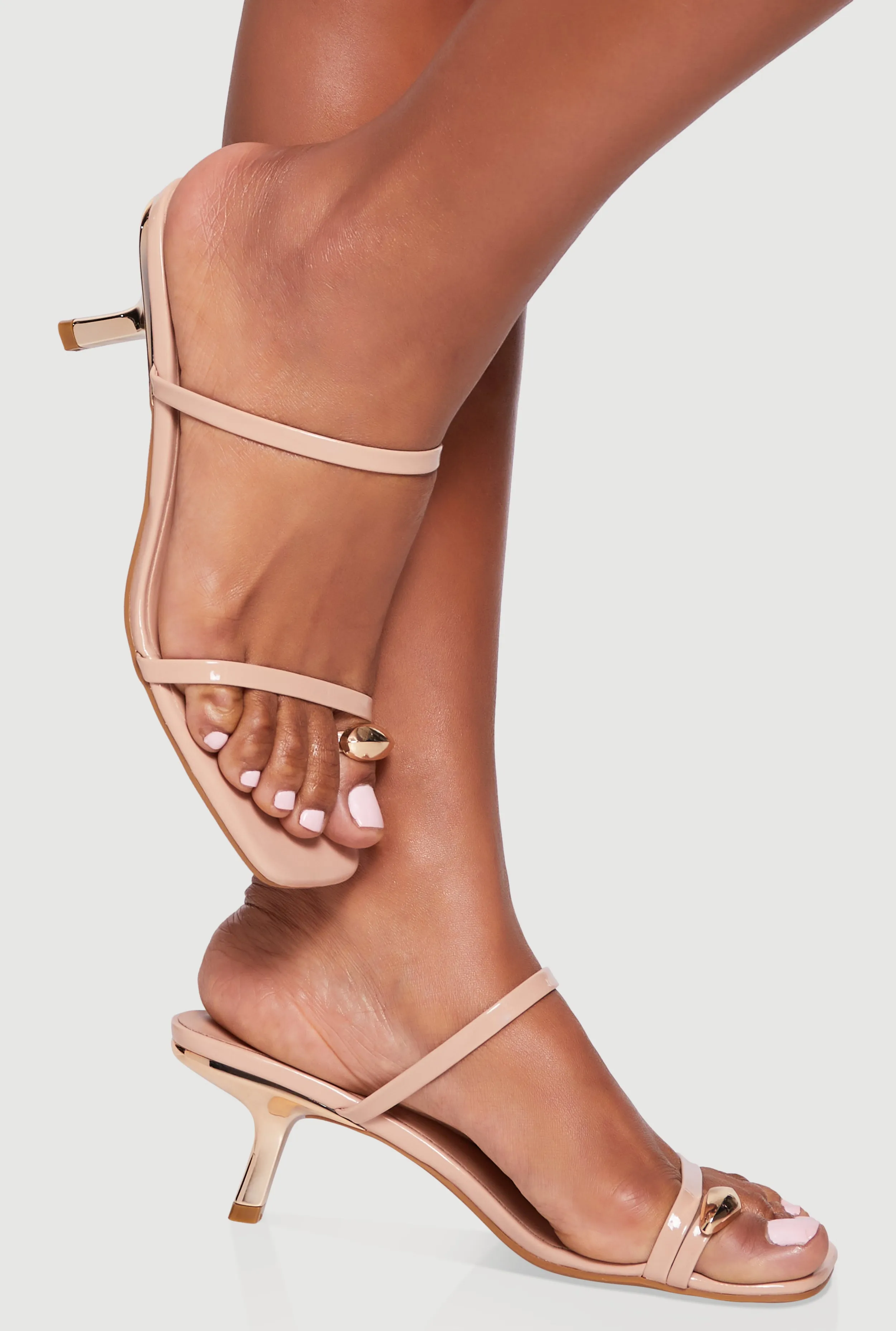 Metallic Toe Loop Mid Heel Sandals sold by Rainbow product image thumbnail 5