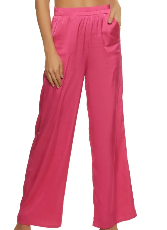 Solid Satin Wide Leg Pants sold by Rainbow
