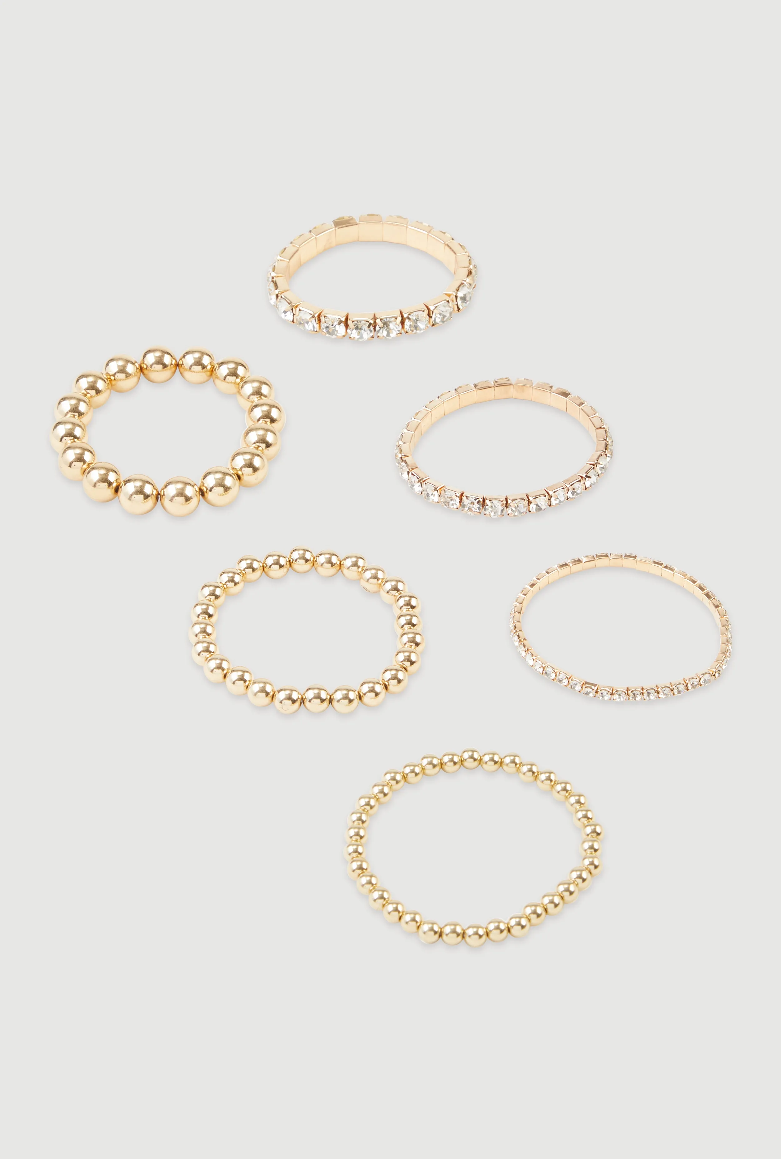 Rhinestone Metallic Beaded Stretch Bracelets Set of 6 sold by Rainbow product image thumbnail 3