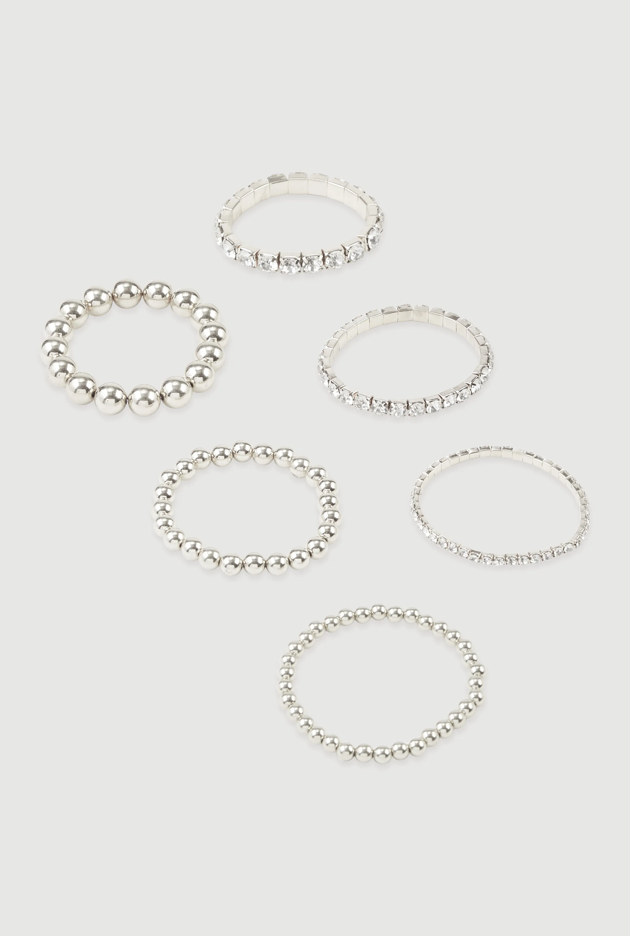 Rhinestone Metallic Beaded Stretch Bracelets Set of 6 sold by Rainbow product image thumbnail 3