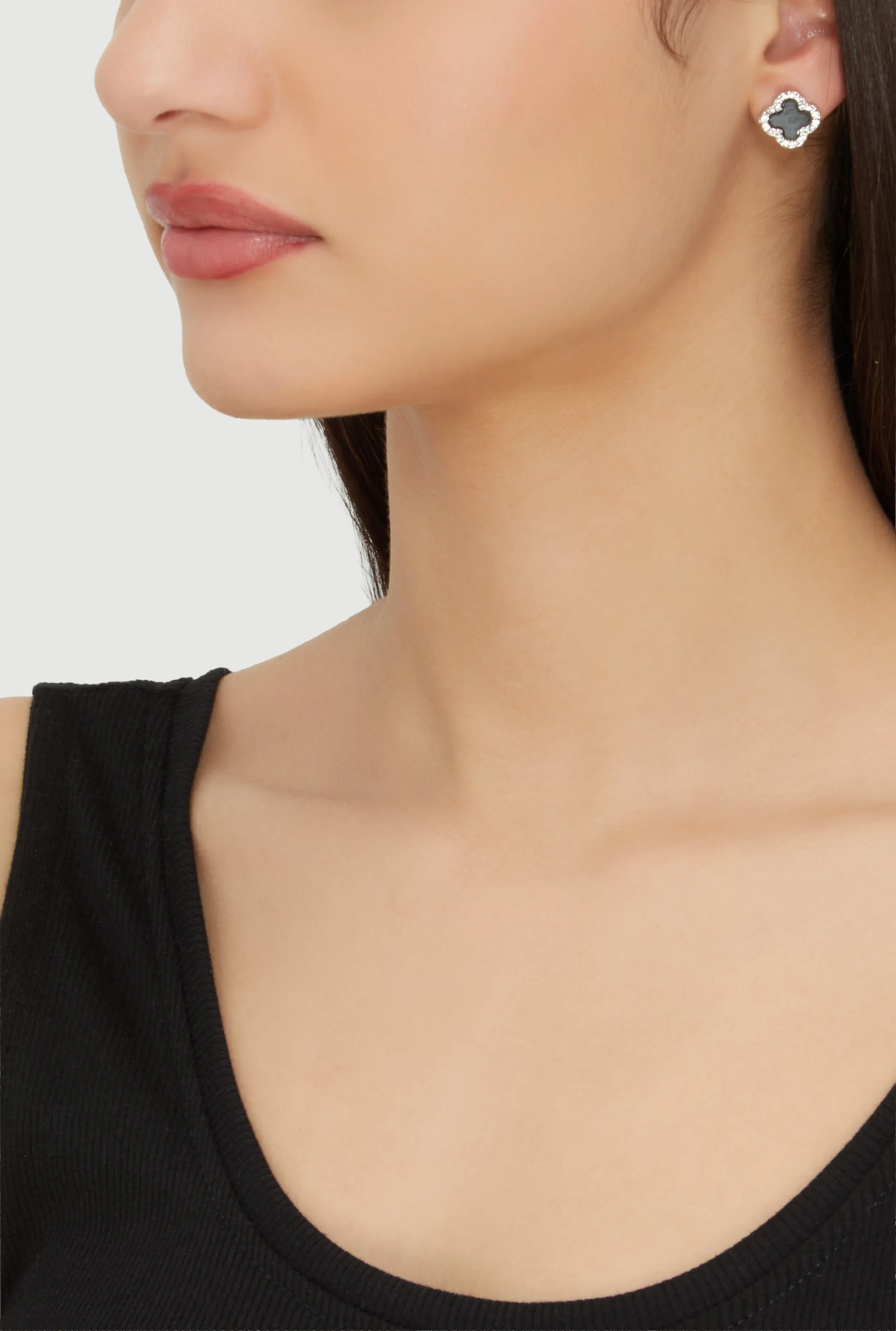 Metallic Assorted Hoop and Rhinestone Stud Earrings Set of 9 sold by Rainbow product image thumbnail 3