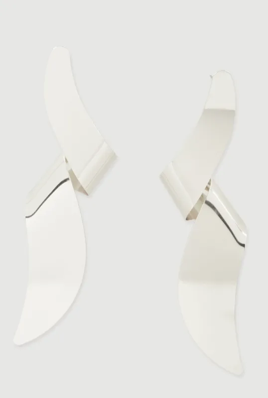 Metallic Sculptural Ribbon Earrings sold by Rainbow