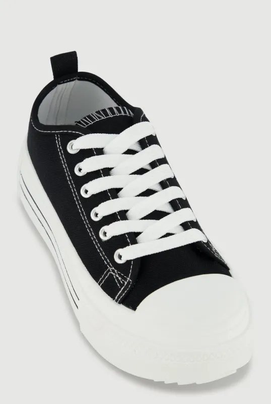 Lace Up Low Top Platform Sneakers sold by Rainbow