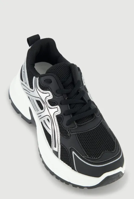 Lace Up Chunky Athletic Sneakers sold by Rainbow