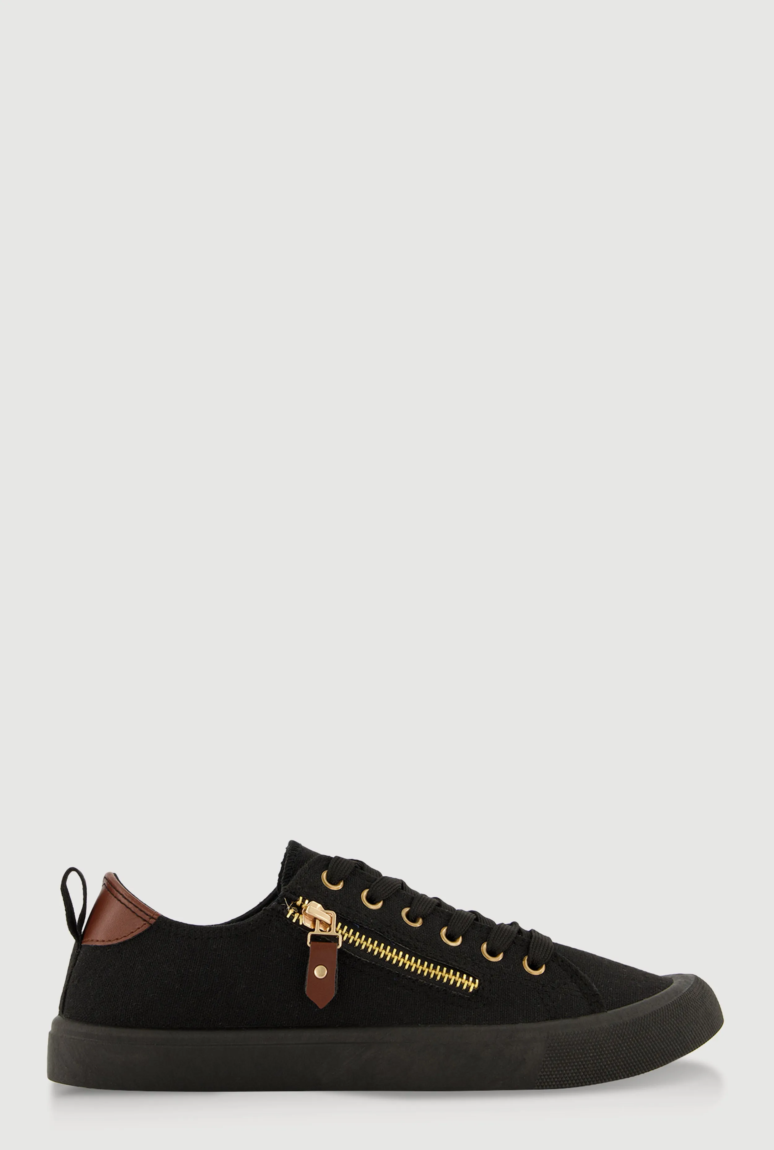 Zipper Detail Lace Up Low Top Sneakers sold by Rainbow product image thumbnail 2