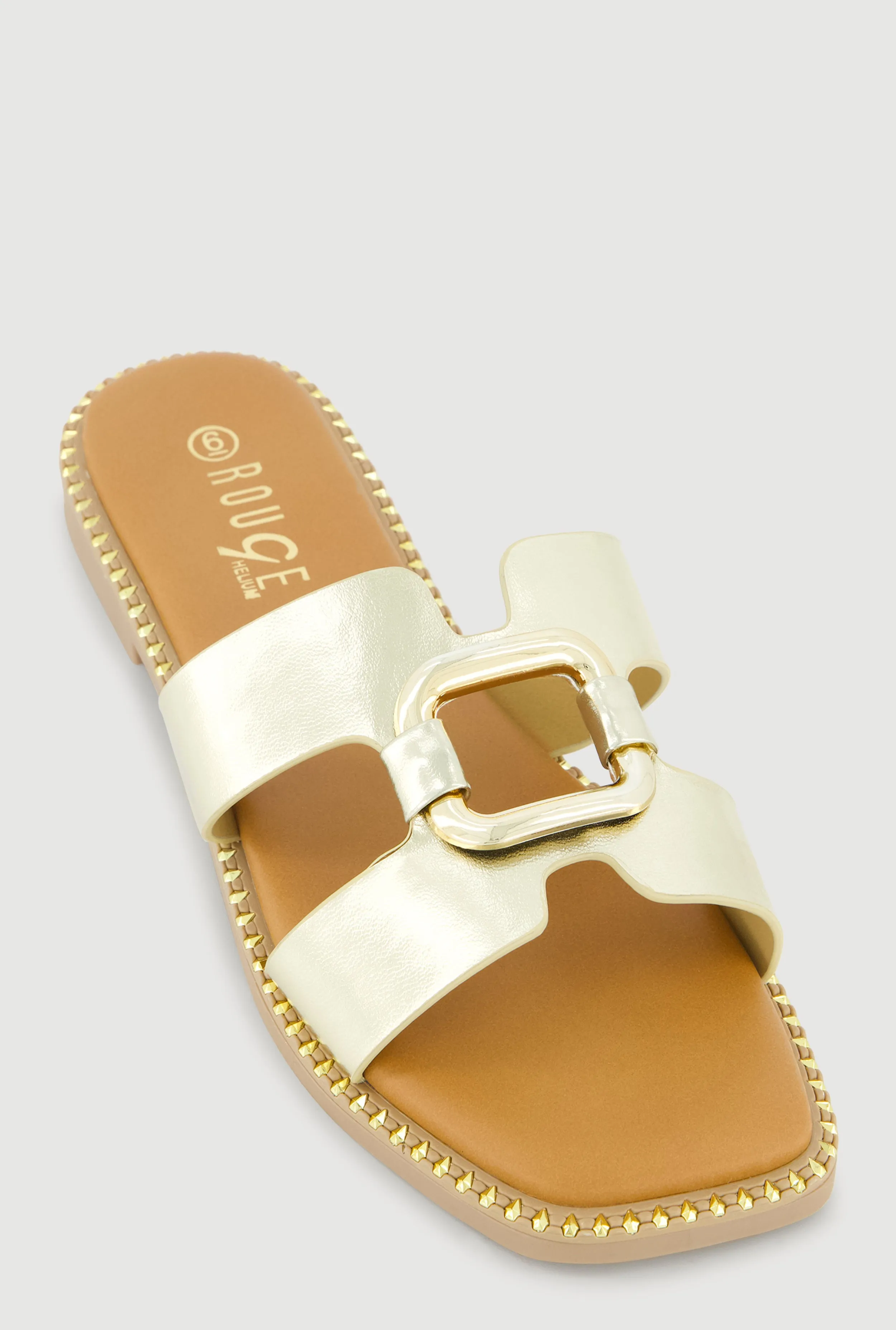 Metallic Cut Out H Band Slide Sandals sold by Rainbow product image thumbnail 5