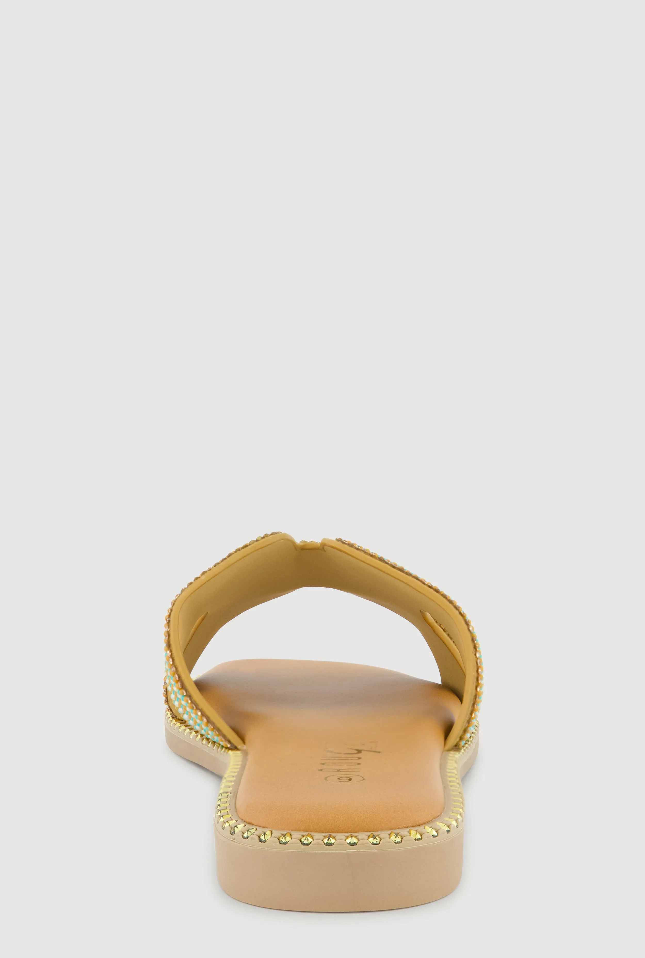 Rhinestone Beaded H Band Slide Sandals with Studded Trim sold by Rainbow product image thumbnail 3