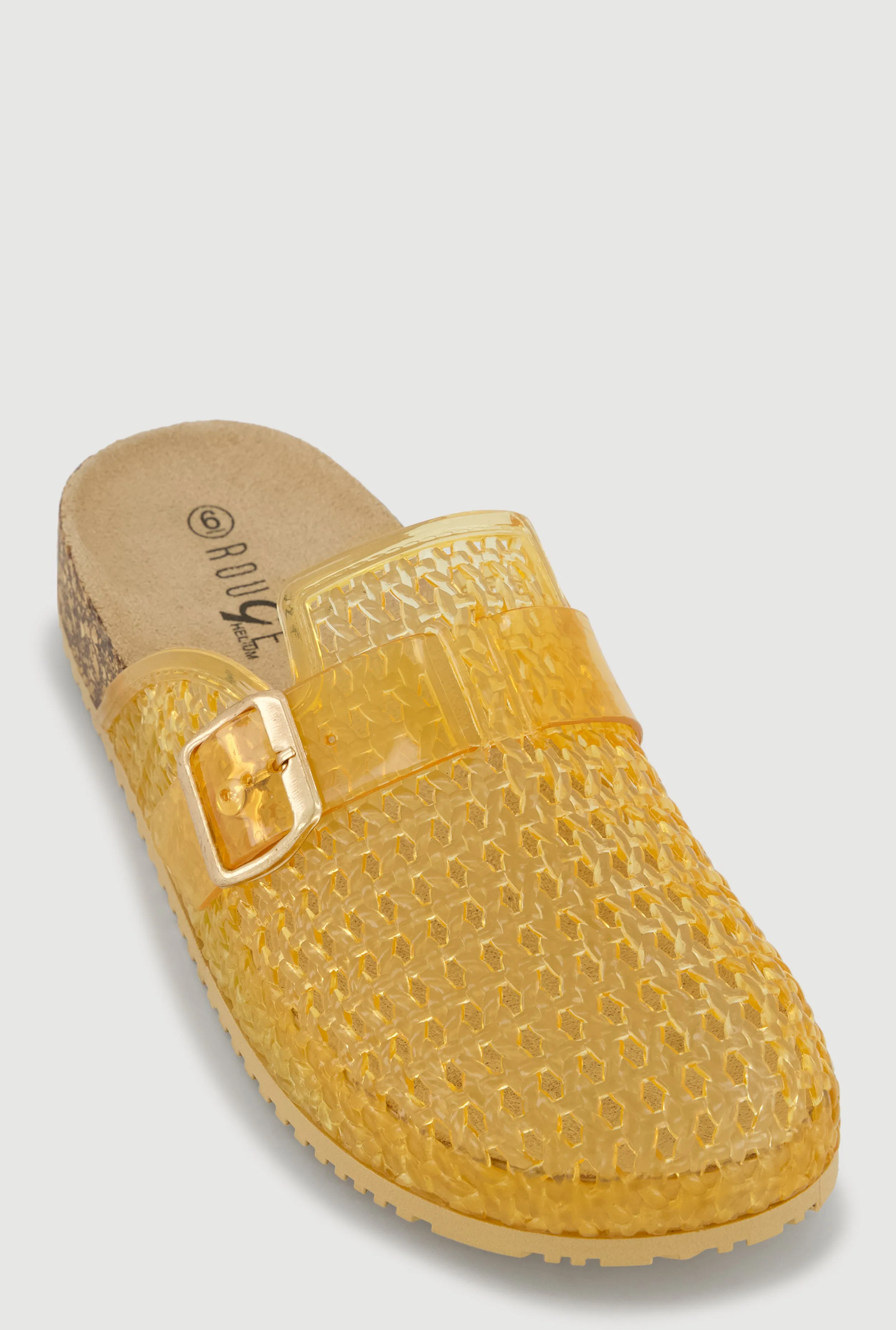 Jelly Buckle Detail Footbed Clogs sold by Rainbow