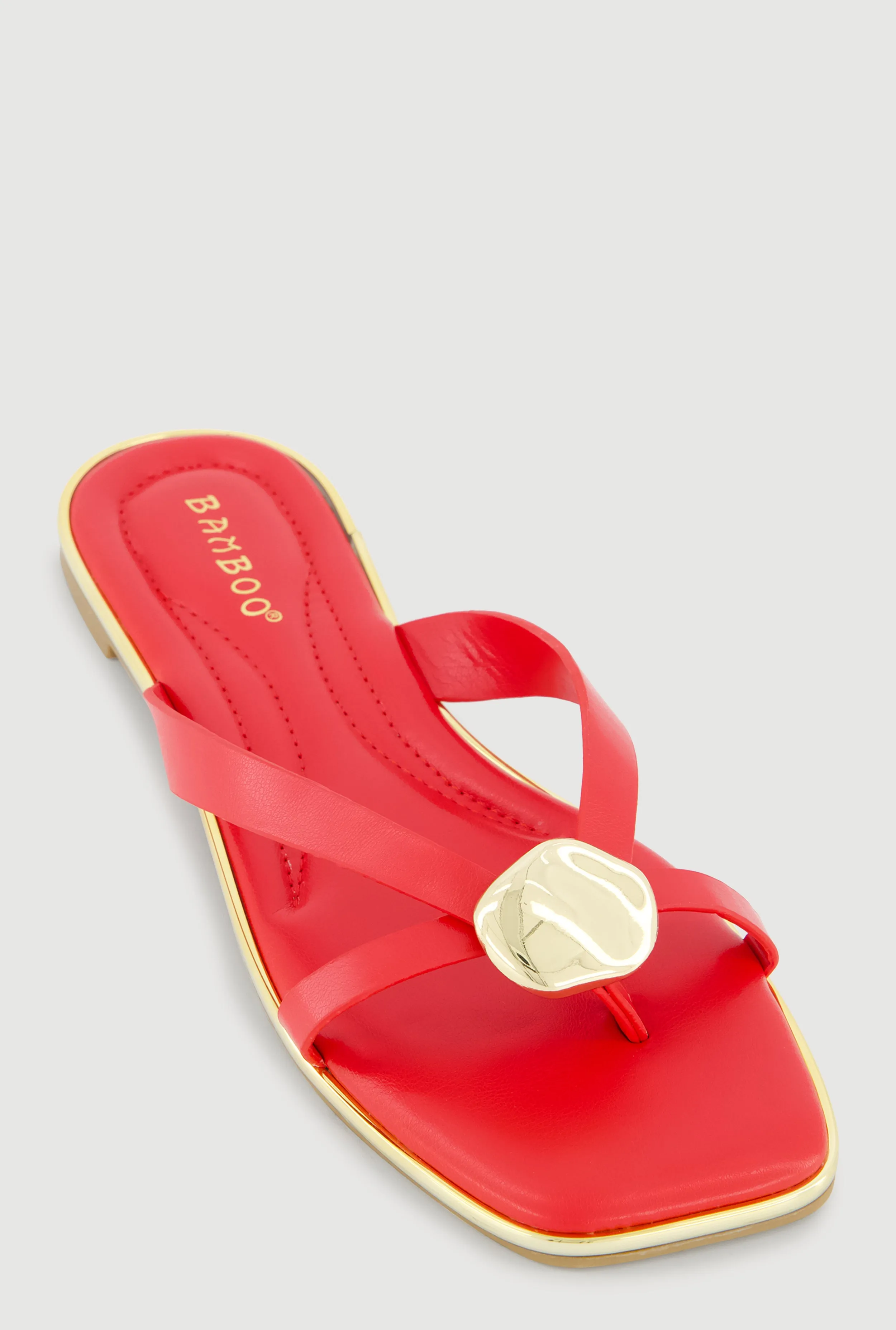 Metallic Pendant Thong Slide Sandals sold by Rainbow