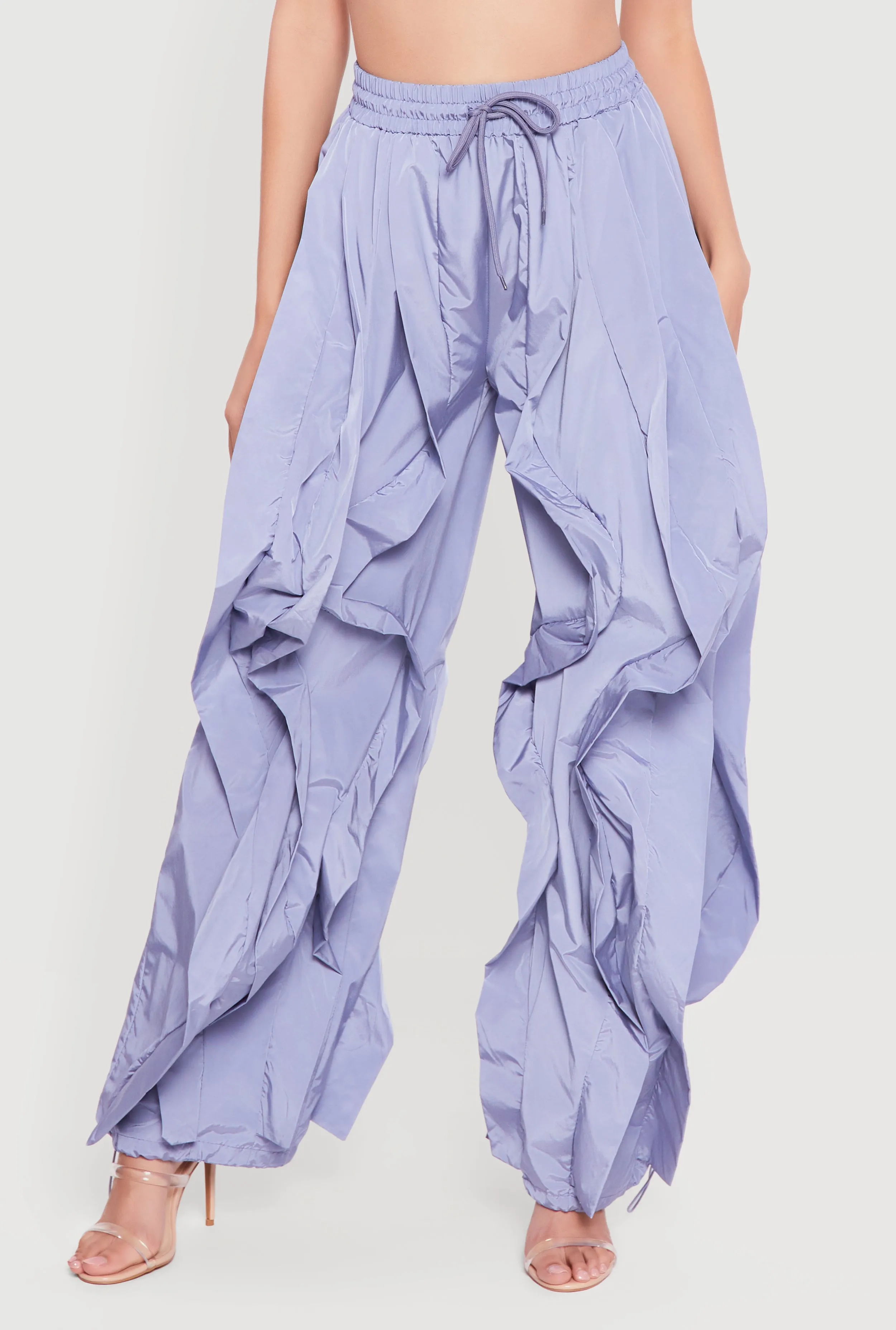 Drawstring Waist Ruffle Parachute Pants sold by Rainbow product image thumbnail 3