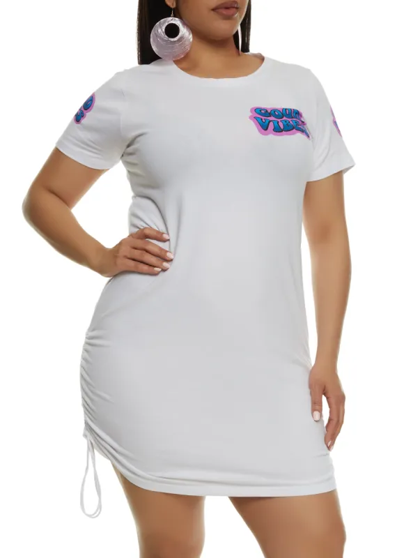 Plus Size Good Vibes Bear T Shirt Dress sold by Rainbow