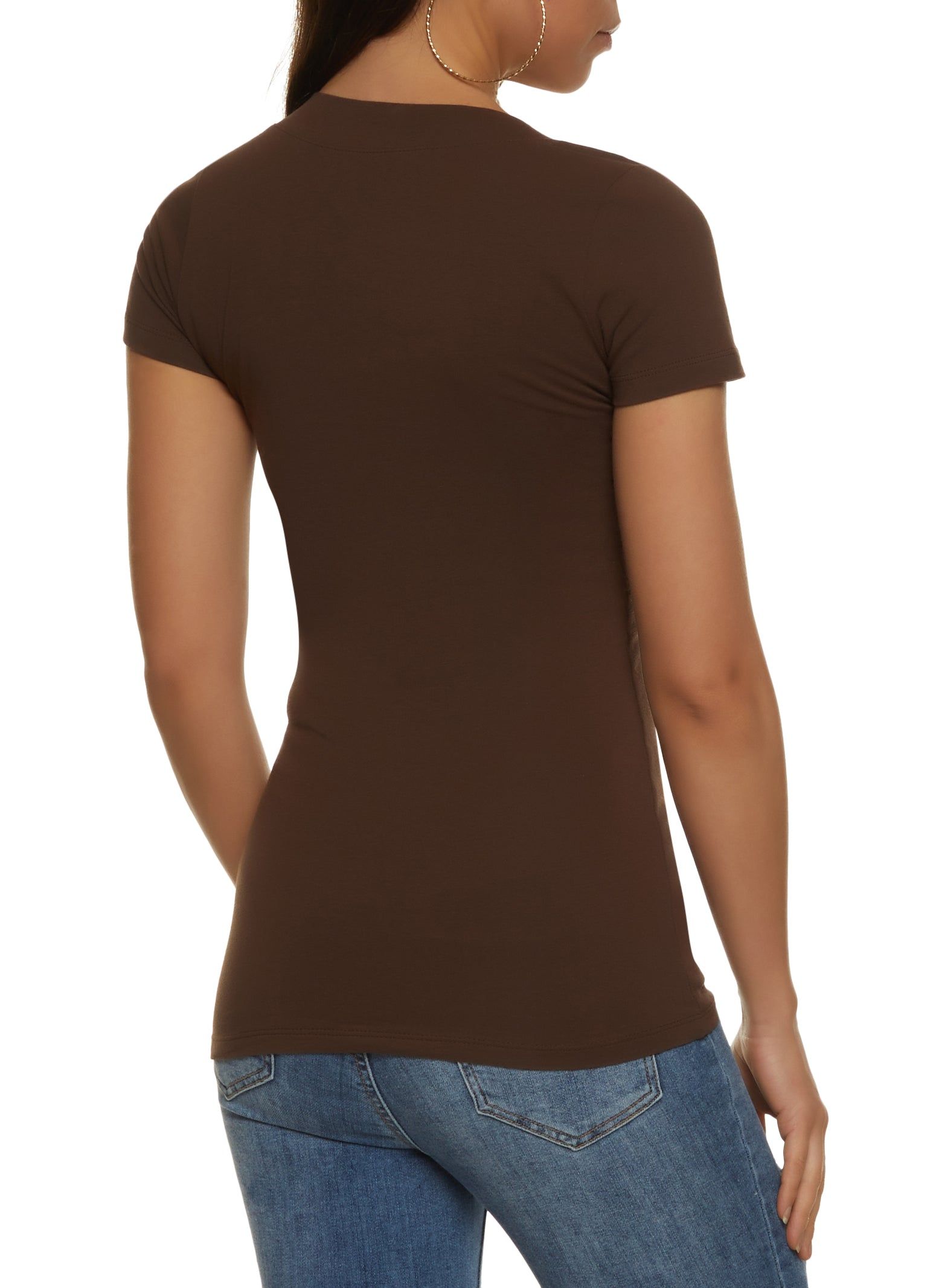 Basic V Neck Short Sleeve Tee sold by Rainbow product image thumbnail 2