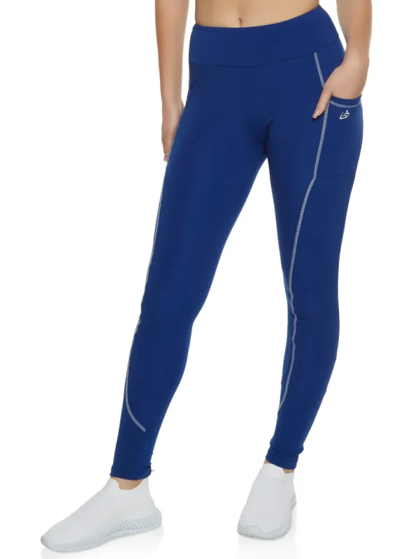 Contrast Stitch Cell Phone Pocket Leggings sold by Rainbow