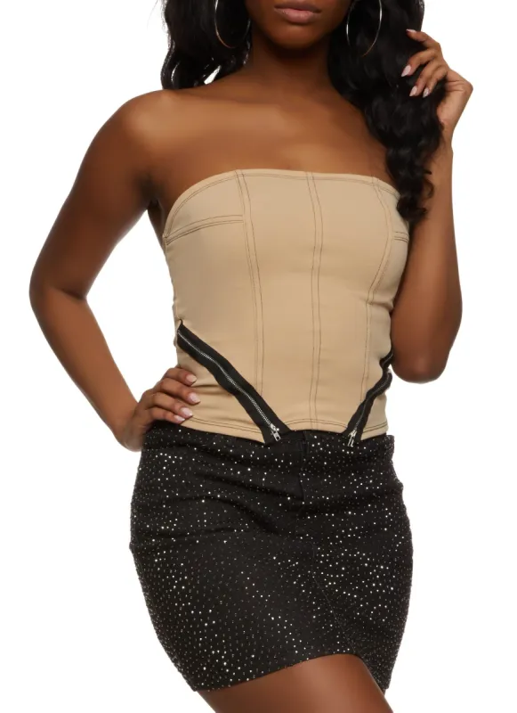 Scuba Zipper Detail Tube Top sold by Rainbow