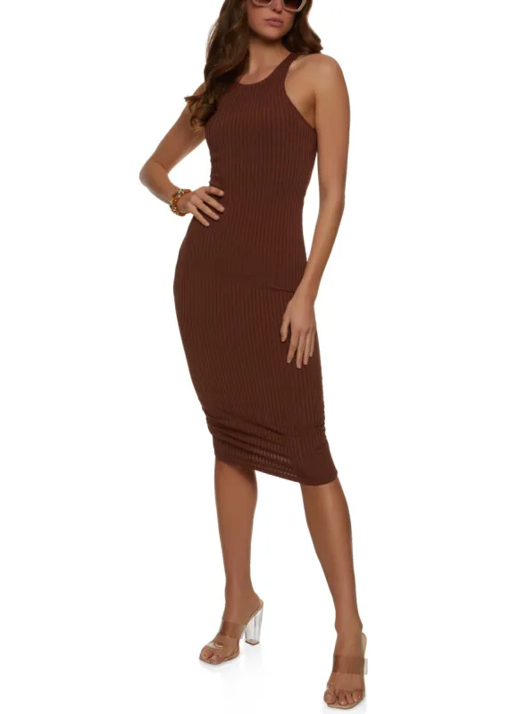 Ribbed Racerback Tank Midi Dress sold by Rainbow