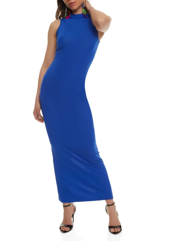 Daisy Sleeveless Mock Neck Maxi Dress sold by Rainbow