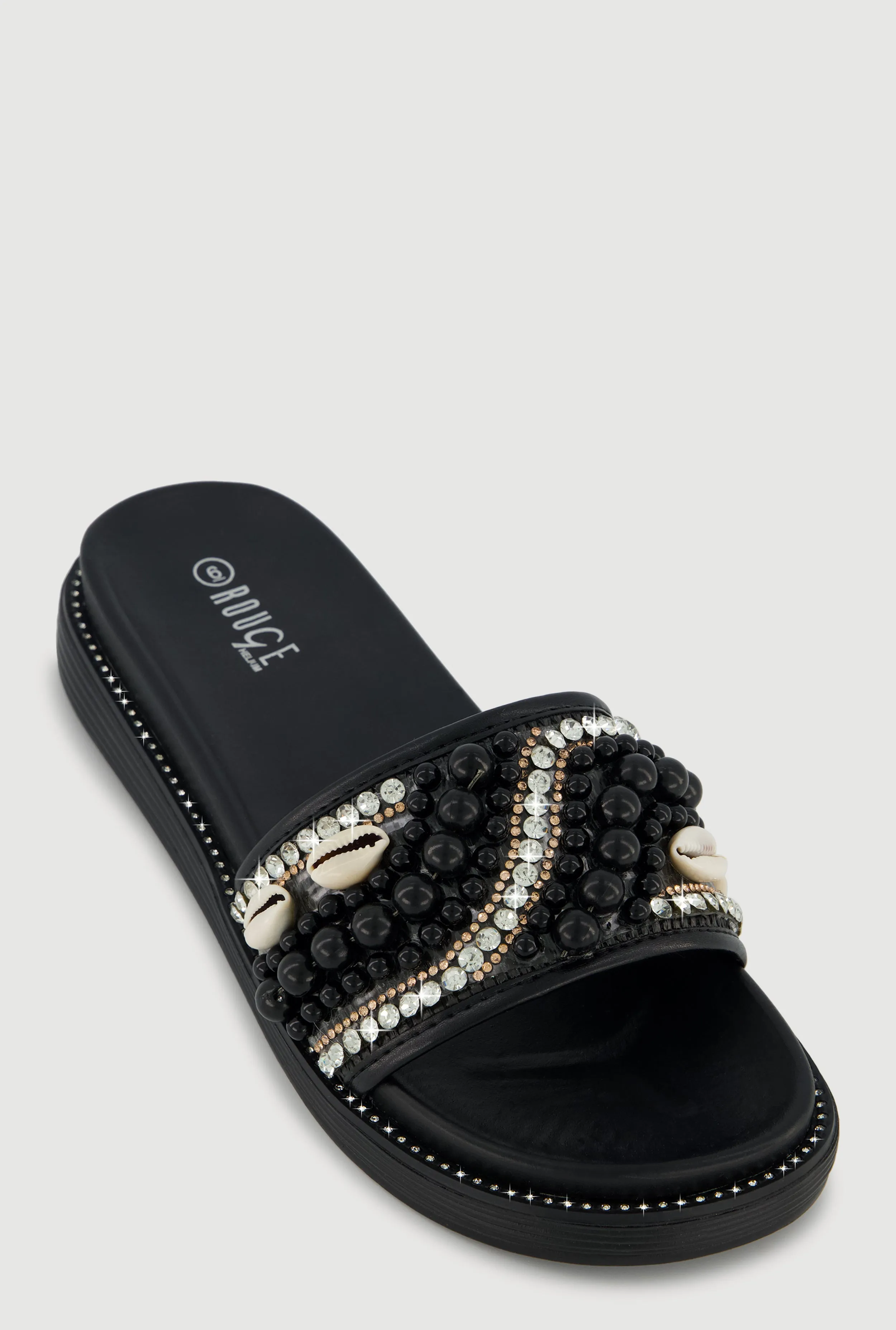 Rhinestone Faux Pearl Band Slide Sandals sold by Rainbow product image thumbnail 2