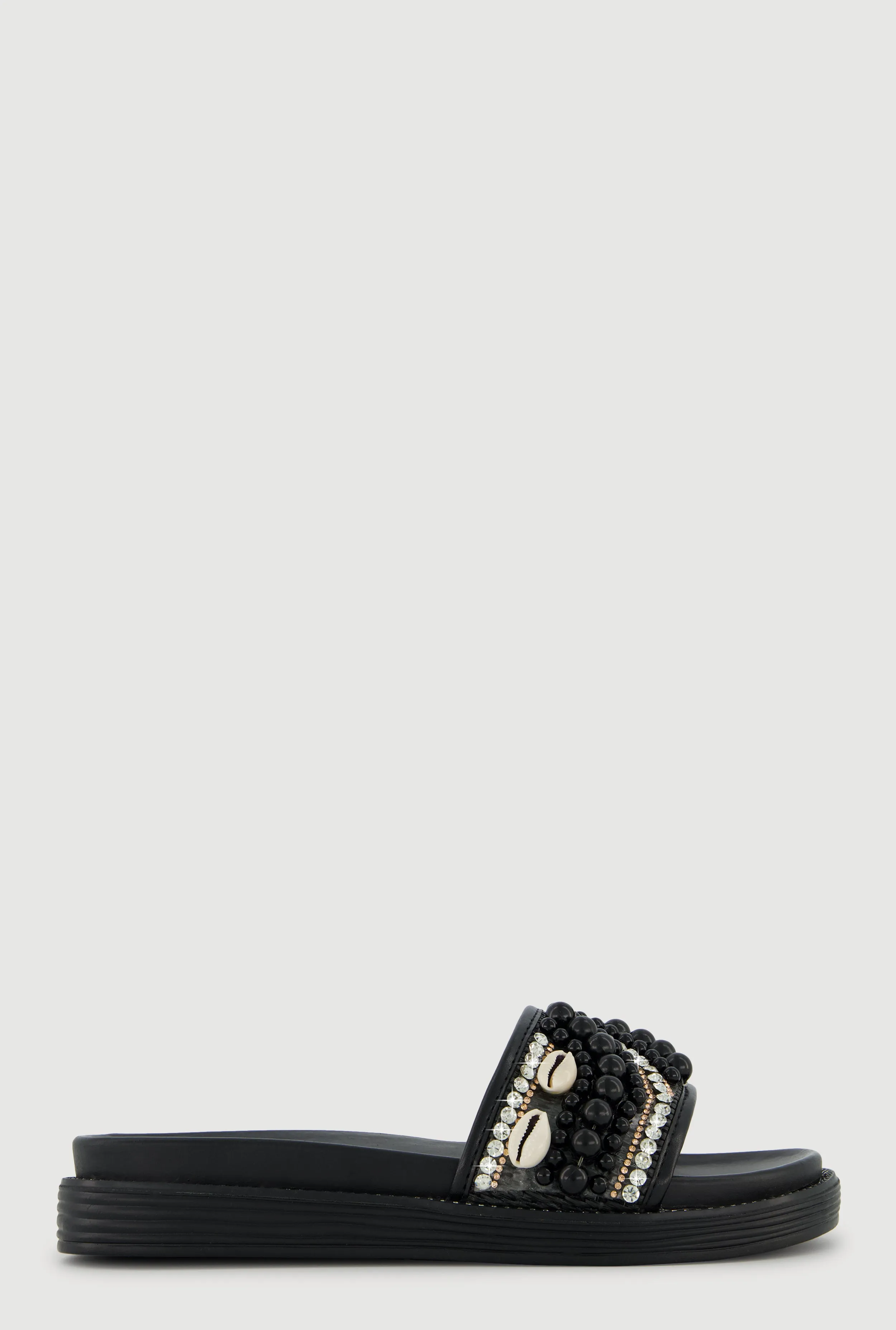 Rhinestone Faux Pearl Band Slide Sandals sold by Rainbow product image thumbnail 2