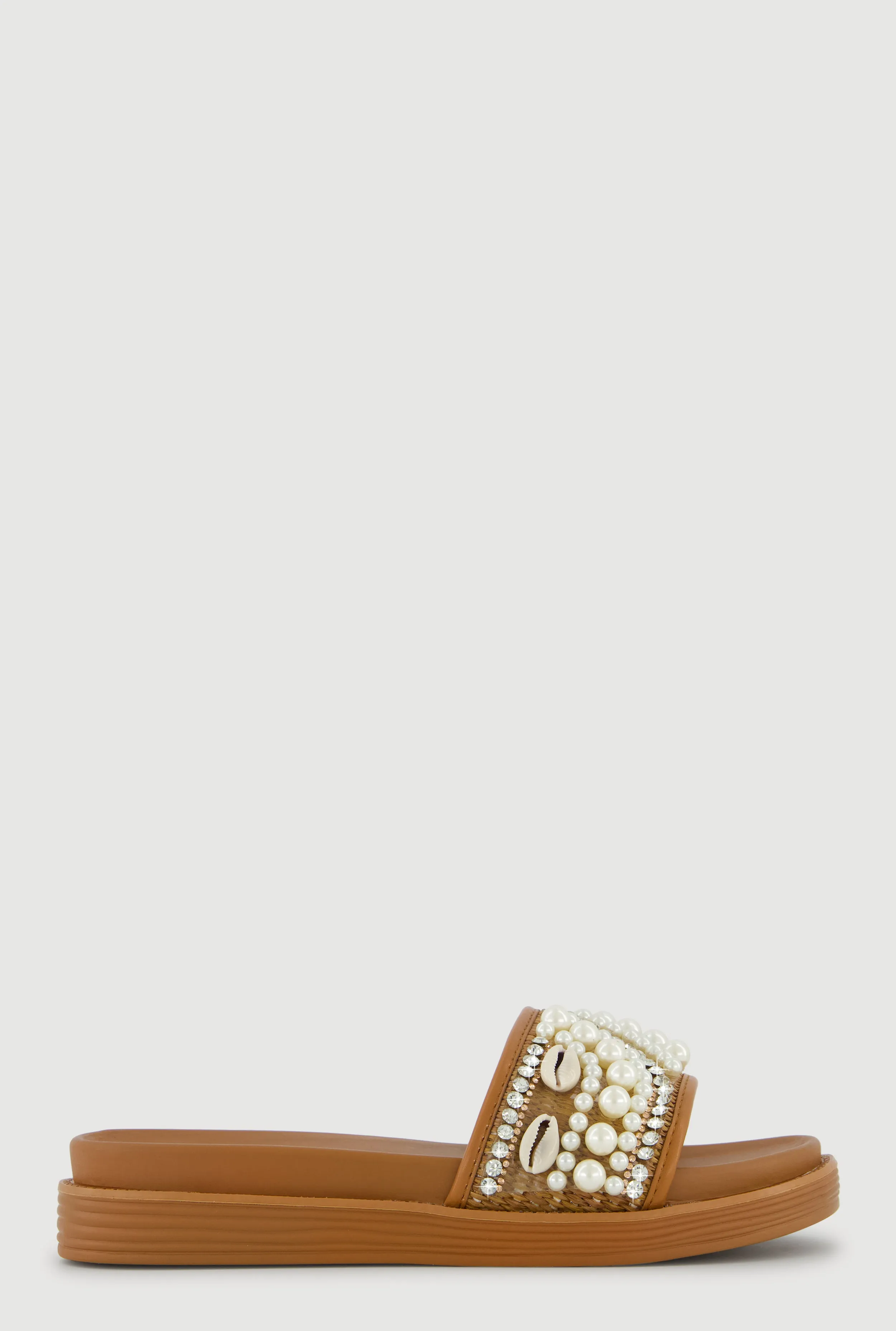 Rhinestone Faux Pearl Band Slide Sandals sold by Rainbow product image thumbnail 2