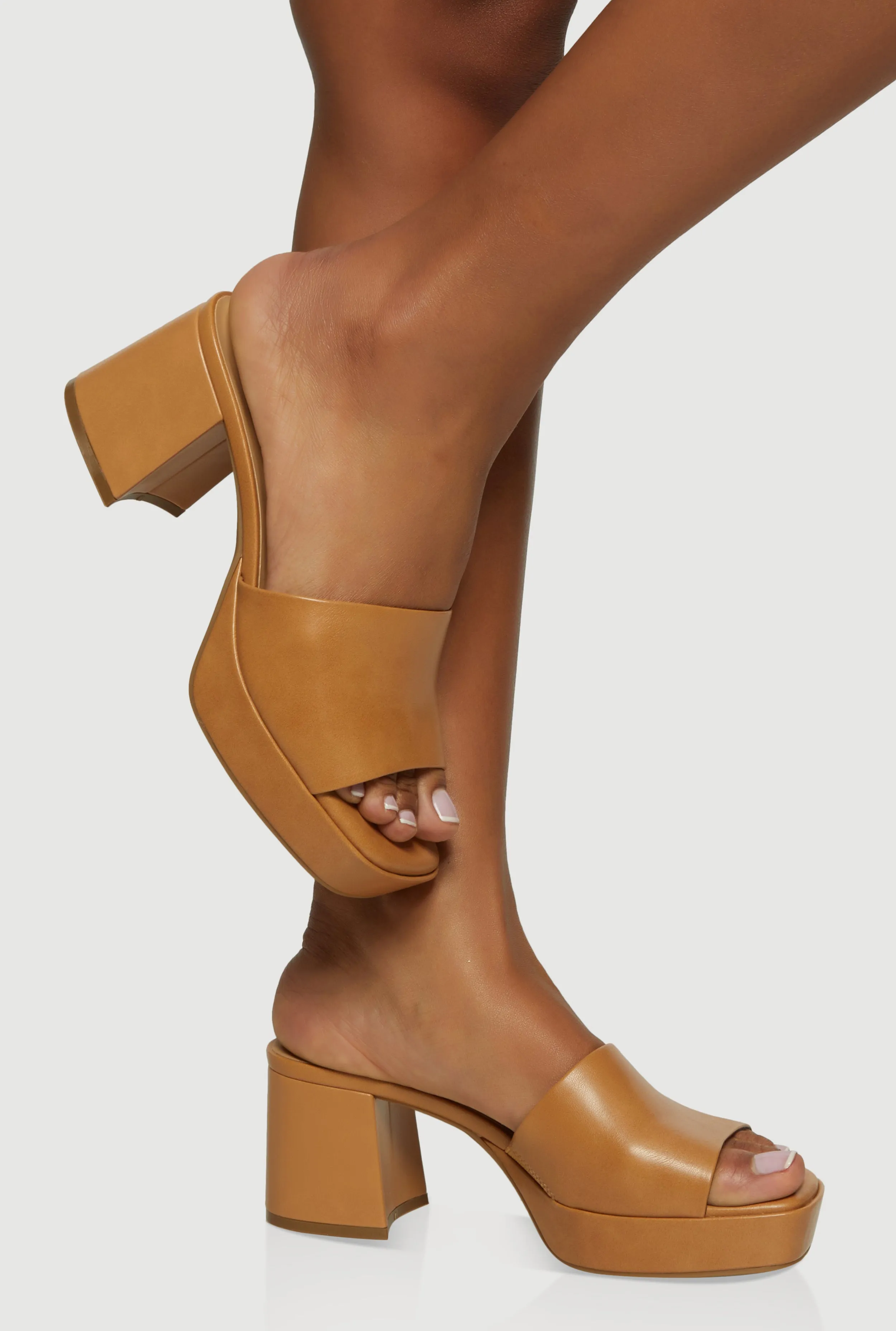 Open Toe Platform Block Heel Mules sold by Rainbow product image thumbnail 4
