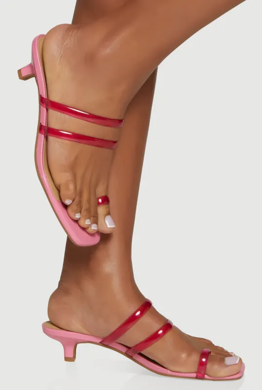 Double Strap Toe Loop Kitten Heel Sandals sold by Rainbow