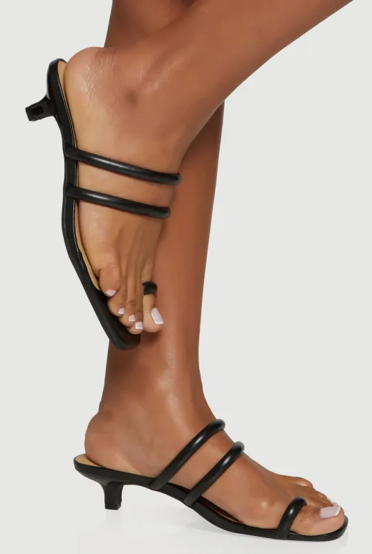 Double Strap Toe Loop Kitten Heel Sandals sold by Rainbow