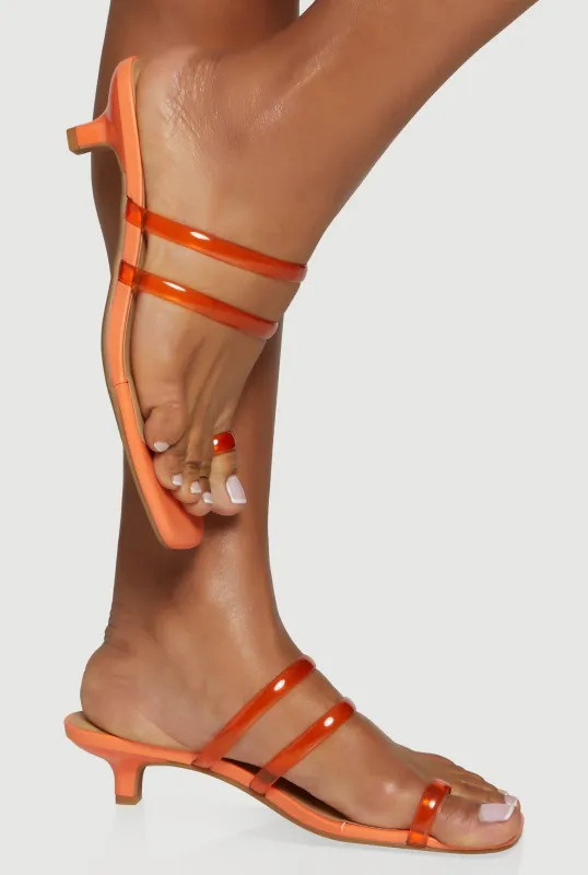 Double Strap Toe Loop Kitten Heel Sandals sold by Rainbow