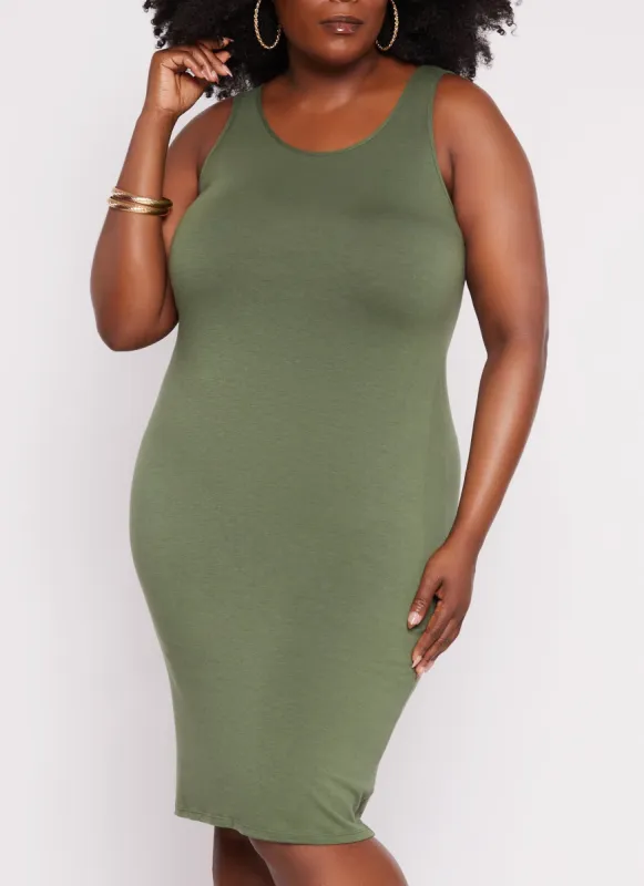 Plus Size Basic Tank Dress sold by Rainbow
