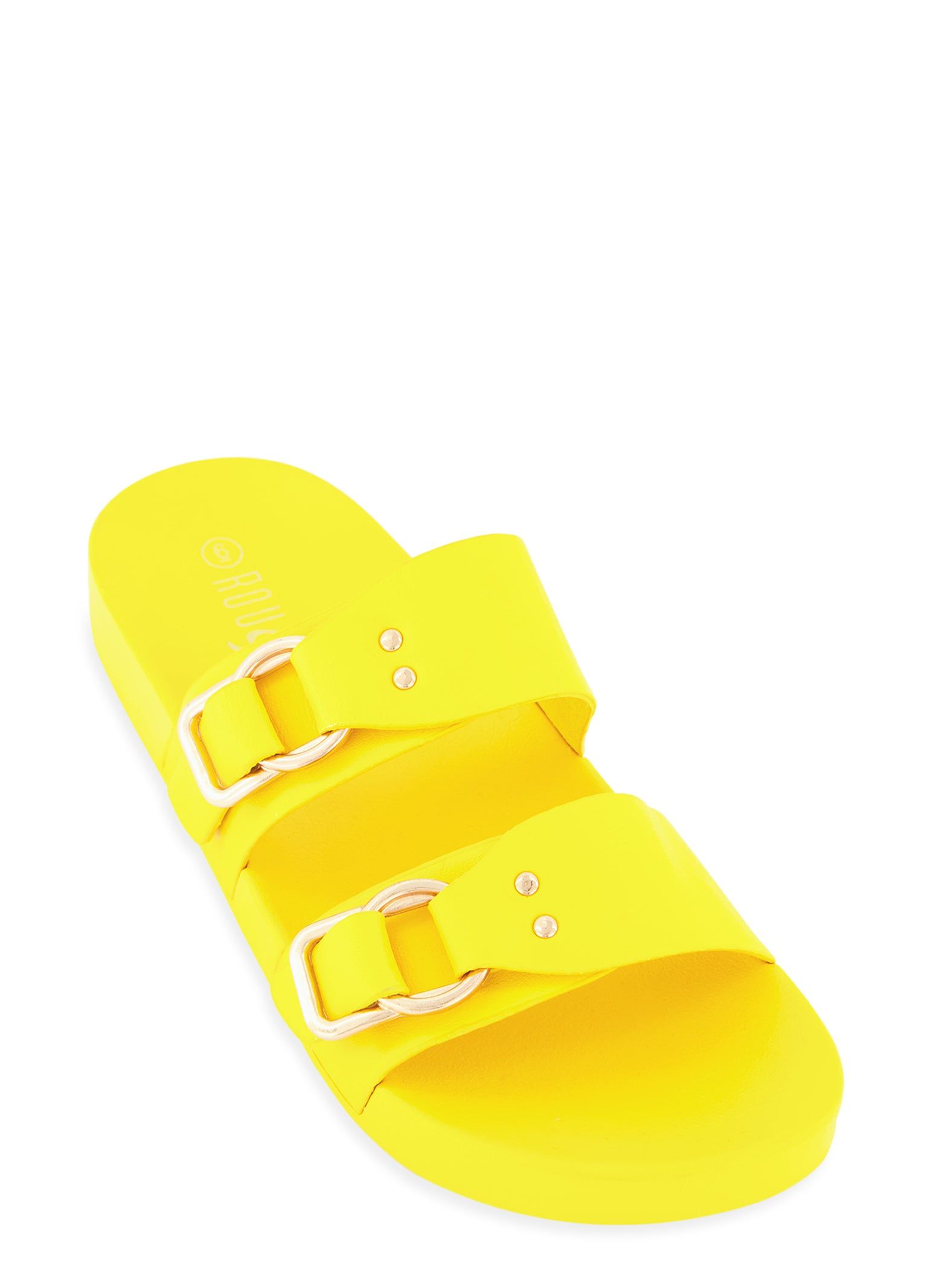 Double Band Buckle Slide Sandals sold by Rainbow