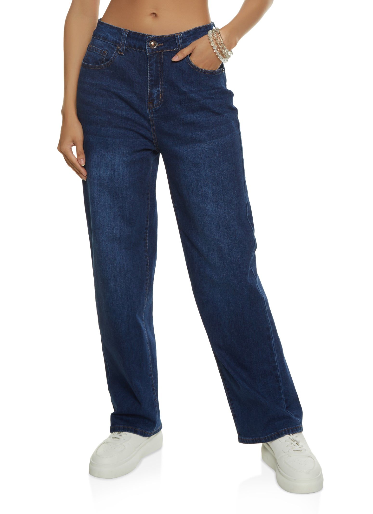 WAX High Waist Straight Wide Leg Jeans sold by Rainbow