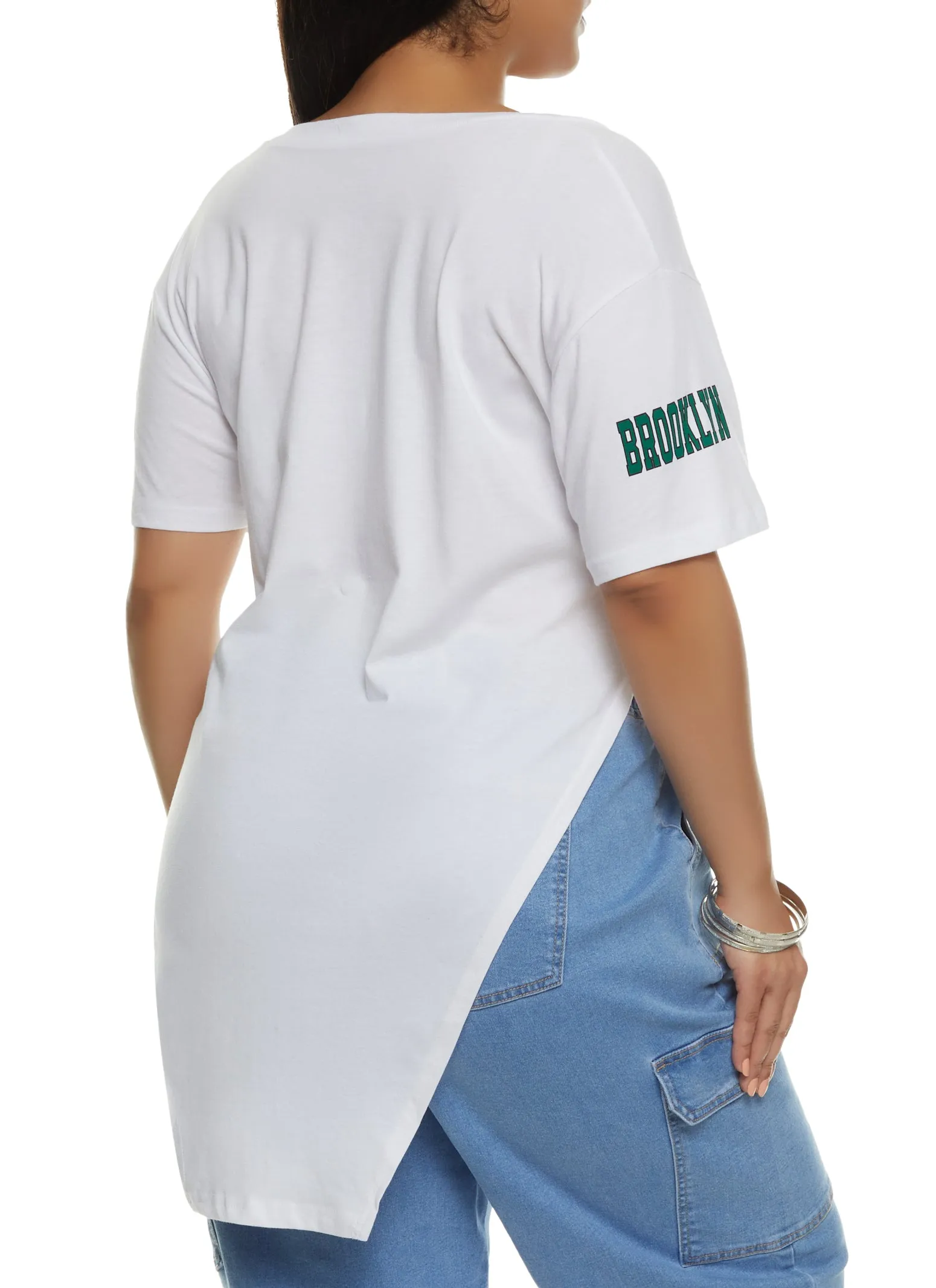 Plus Size Brooklyn Knot Front Tunic Graphic Tee sold by Rainbow product image thumbnail 2