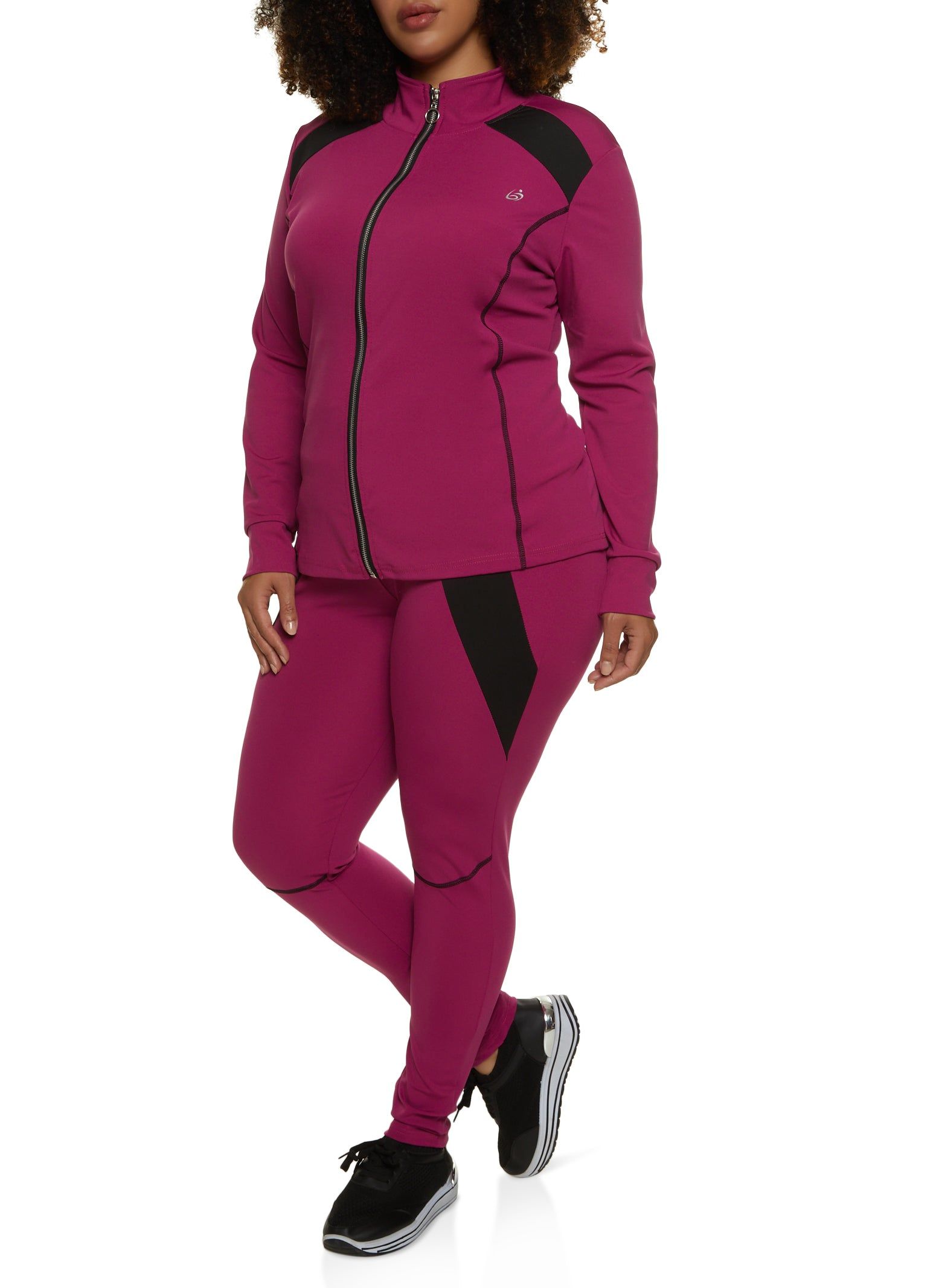 Plus Size Color Blocked Detail Zip Front Track Jacket sold by Rainbow product image thumbnail 2