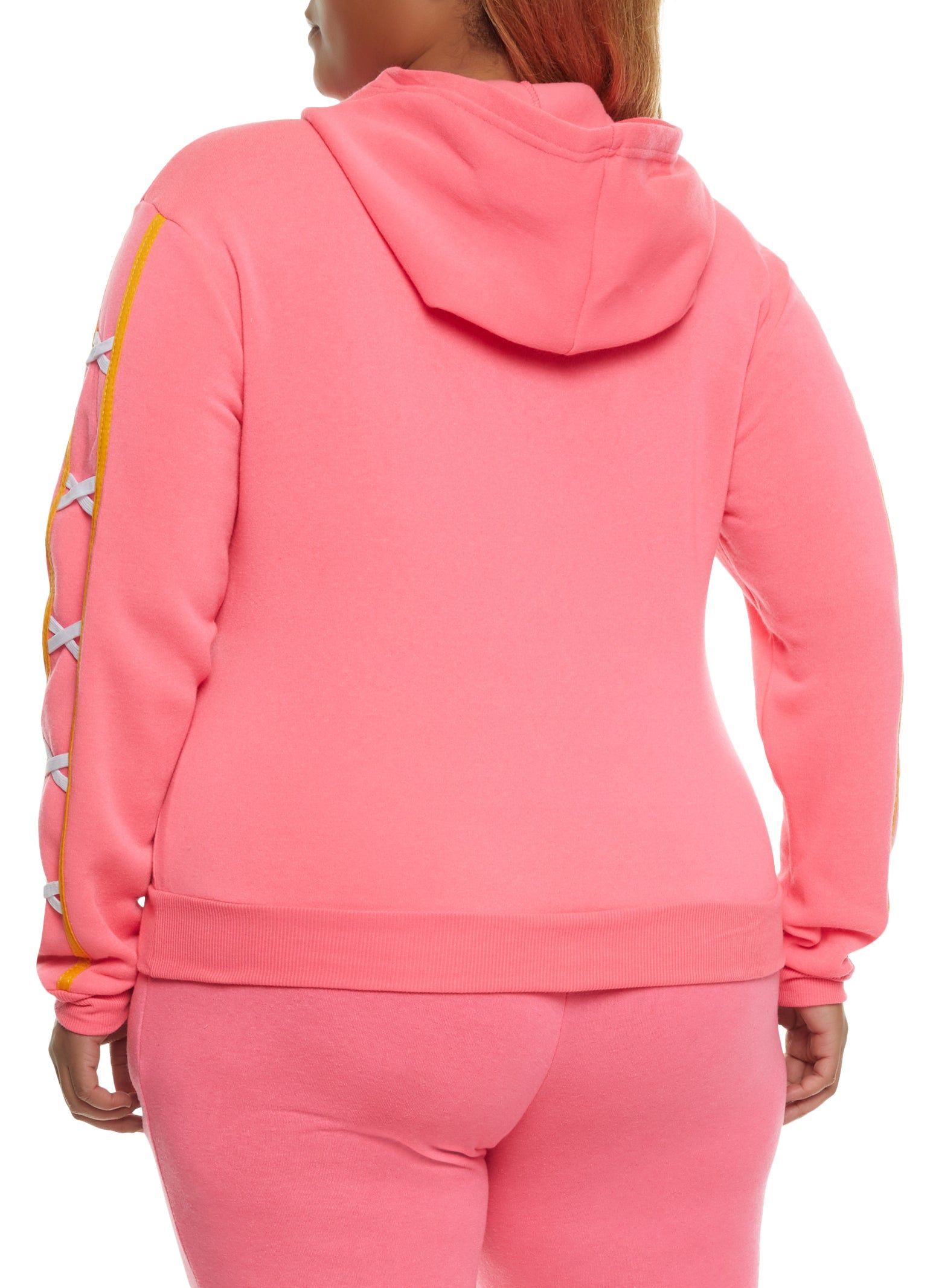 Plus Size Baby Girl Lace Up Detail Pullover Hoodie sold by Rainbow product image thumbnail 3